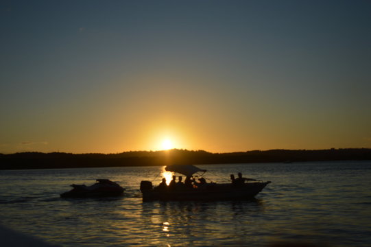 Sunset in the river Cachoeira
