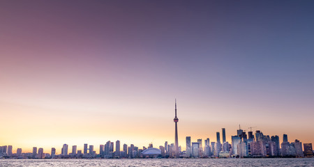 Toronto city skyline at night, Ontario, Canada