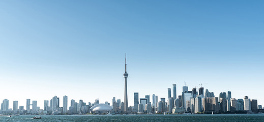Obraz na płótnie Canvas Beautiful day in Toronto city skyline, Canada