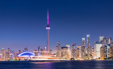 Obraz premium Toronto city skyline at night, Ontario, Canada