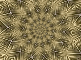 Black, brown and beige abstract round flower pattern