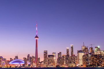Obraz premium Toronto city skyline at night, Ontario, Canada