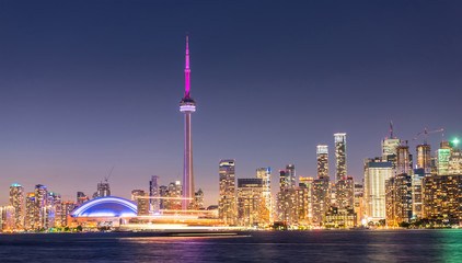 Obraz premium Toronto city skyline at night, Ontario, Canada
