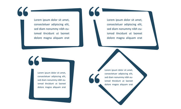 Quote blank template, Design elements, Creative quote text frame - stock vector