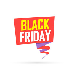 Black Friday, Sale speech bubble banner design template, discount tag, app icon, vector illustration
