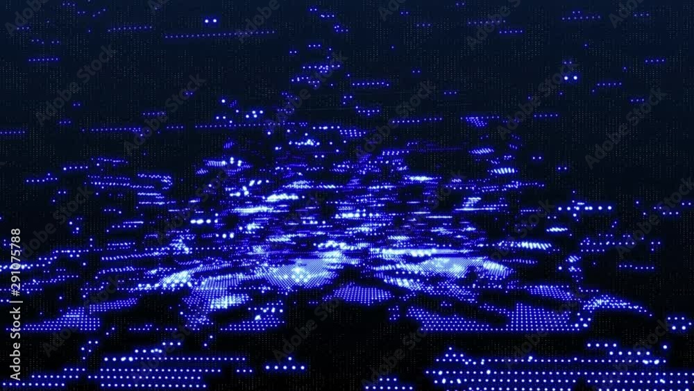 Aufkleber futuristic 3d footage virtual reality hologram rendering network communication concept. 4k motion gr
