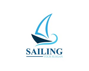 Sailing ship logo template vector icon illustration design