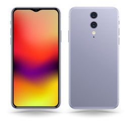 Smartphone mockup vector illustration for technology advertising element and easy place demo on screen.