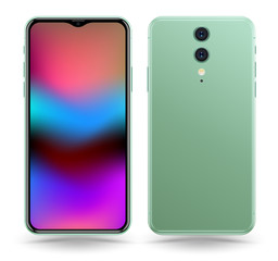 Smartphone mockup vector illustration for technology advertising element and easy place demo on screen.