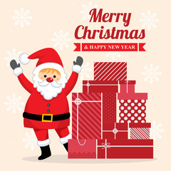 Christmas greetings card with Santa Claus.