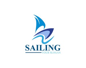 Sailing ship logo template vector icon illustration design