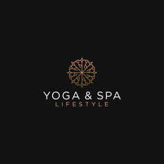 Massage spa yoga logo treatment - medical alternative traditional feminine luxury