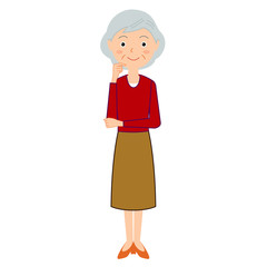 シニア女性のイラスト
