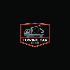 Towing car evacuation logo design