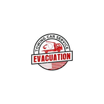 Towing car evacuation logo design