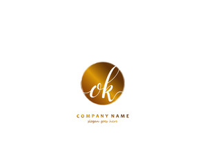 OK Initial handwriting logo vector	