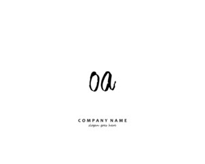 OA Initial handwriting logo vector	