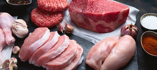 Raw meat assortment