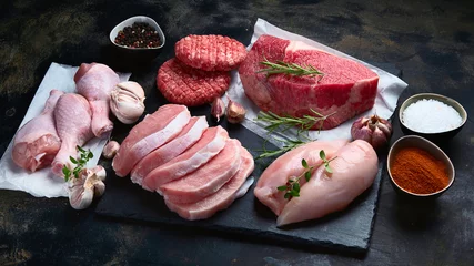 Fotobehang Raw meat assortment © bit24