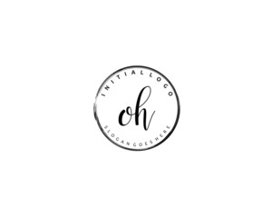 OH Initial handwriting logo vector	