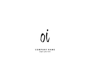 OI Initial handwriting logo vector	