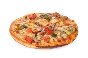pizza with vegetable isolated on white background
