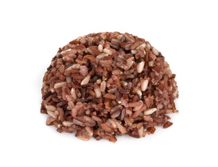 brown rice isolated on white background