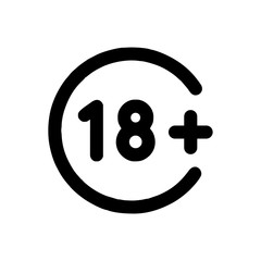 18 plus sign icon