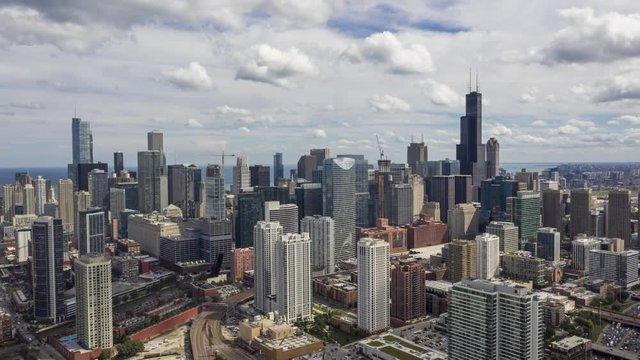Aerial Time Lapse Chicago Skyline
