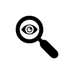 Magnifying glass searcher with eye