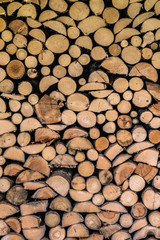 seamless pattern of stacked firewood