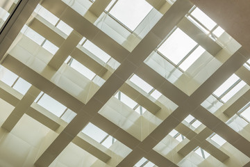 Indoor hall roof concrete frame glazing structure closeup background