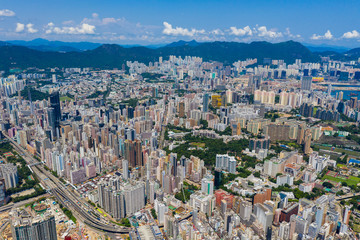 Obraz premium Top view of Hong Kong city