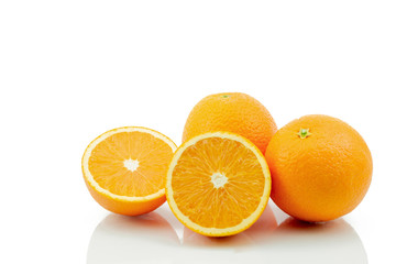 Orange fruit on a white background