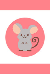 年賀状　ねずみ　シンプル