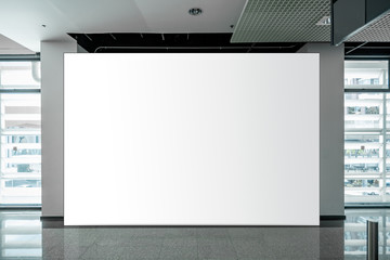 Mock up blank billboard white LED screen vertical for advertising