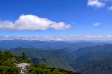 Naklejka premium 弥山からの山並み