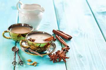 Masala tea in ceramic cup