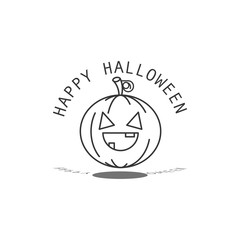 Halloween pumpkin icon. Flat style. Isolated on white background. 