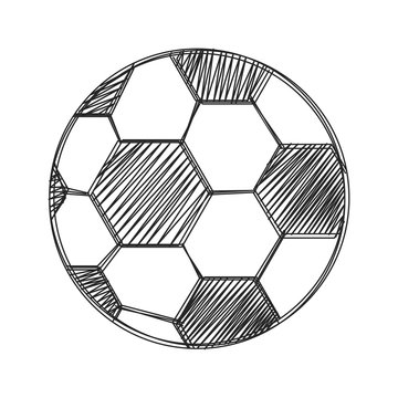 Hand draw football ball isolated illustration on white background