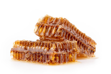 delicious honeycomb on white background