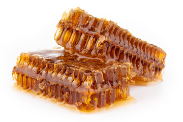 delicious honeycomb on white background