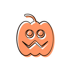 Halloween pumpkin icon. Flat style. Isolated on white background. 