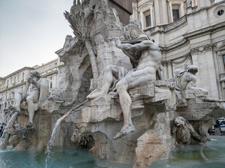 Fototapeta na wymiar Piazza Navona, fountain of the rivers