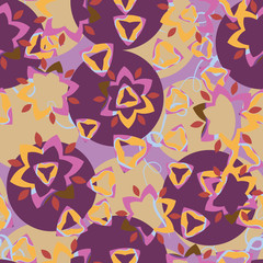 Festive seamless background with flowers and ribbons. Holiday. Birthday.