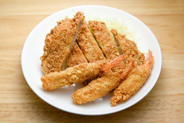 Deep Fried Breaded Meat in White Dish