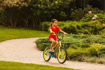 little girl with her bicycle