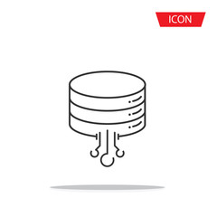 Database icon vector. Server icon isolated on white background.