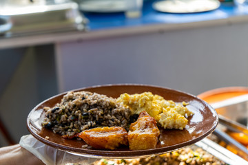 Delicious traditional breakfast from Costa Rica - Gallo Pinto-