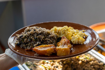 Delicious traditional breakfast from Costa Rica - Gallo Pinto-